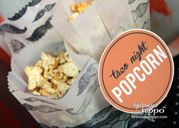 Add more fun to your popcorn bags with Grease Resistant Gusseted Expandable Wax Paper Bags and Colorbox Surfacez Multi-Surface Inkpad-Black. Jennifer Priest showed how to make these super cool bags for your OITNB party!