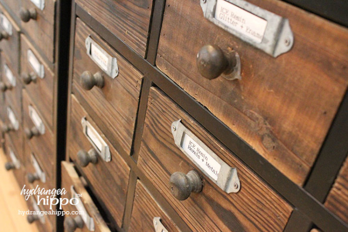 Craft Room Tour 2015 - Smart Fun DIY. Card Catalog Storage - Scrapbook Room Tour JPriest - Label your storage drawers with the Epson LabelWorks Printable Ribbon Kit!