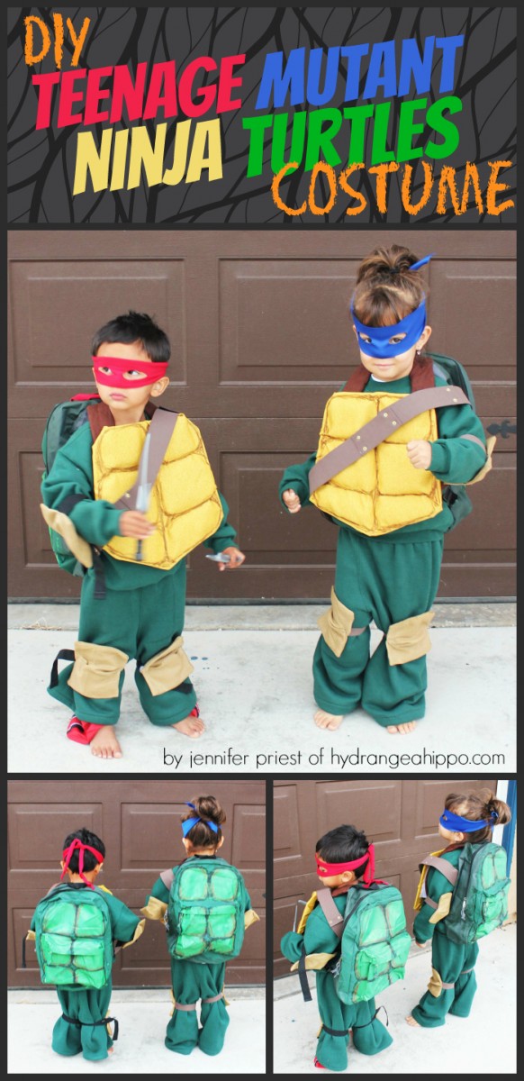 DIY Teenage Mutant Ninja Turtle Costumes for kids by Jennifer Priest - warm and affordable!