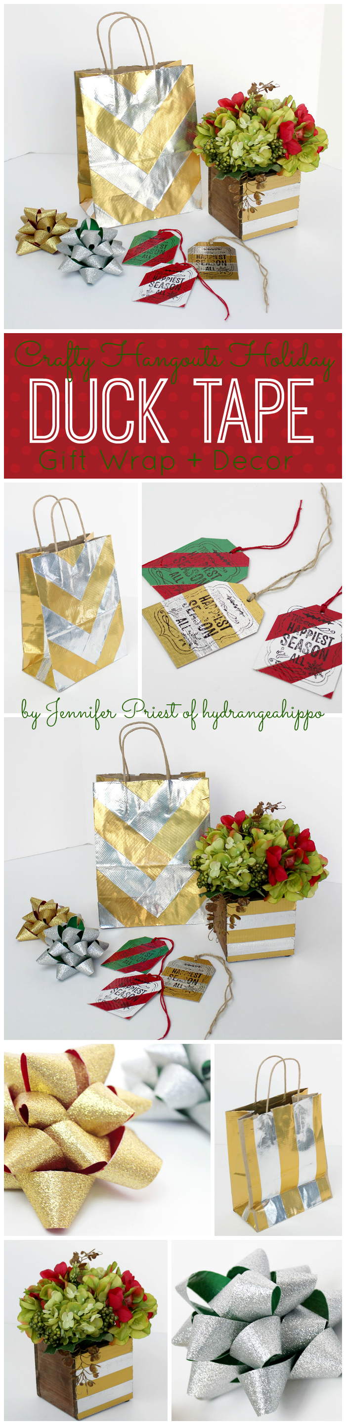 Christmas Holiday Duck Tape Projects by Jennifer Priest for hydrangeahippo Crafty Hangouts 1