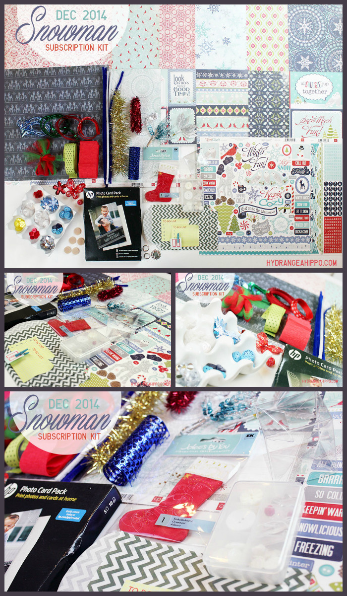 DEC 2014 - SNOWMAN Monthkly Kit Club by hydrangeahippo - COLLAGE