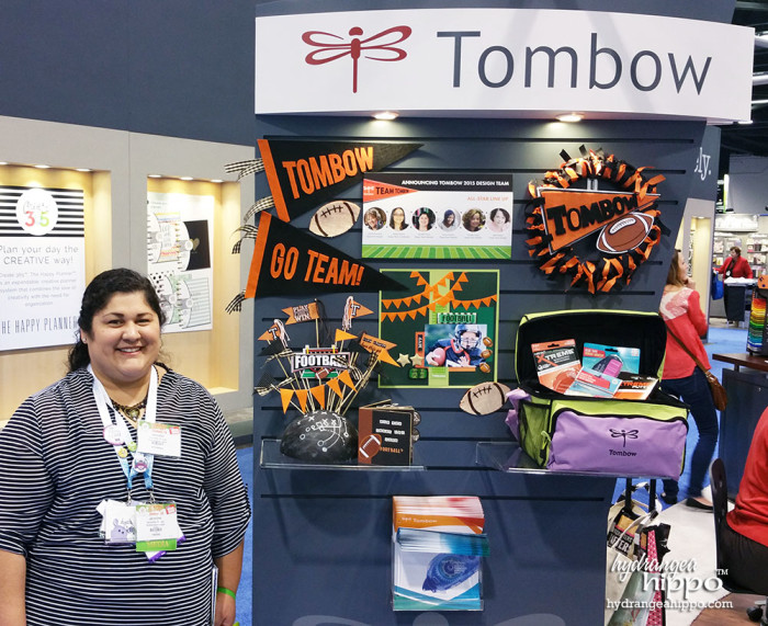 Me in the Tombow booth next to some of the projects I made