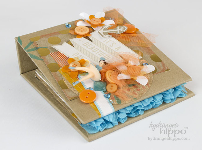 Add Crepe Paper Ruffles to the Edges of Mini Album Pages - JPriest