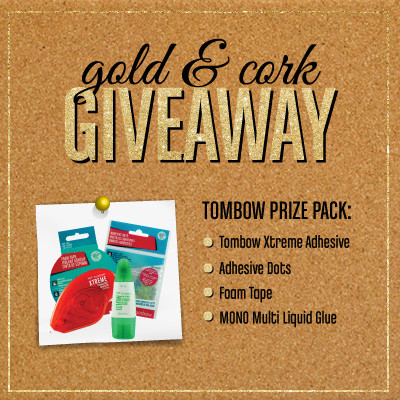 Tombow Blog Hop Giveaway - Cork and Gold